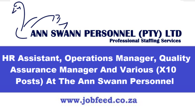 Ann Swann Personnel Vacancies