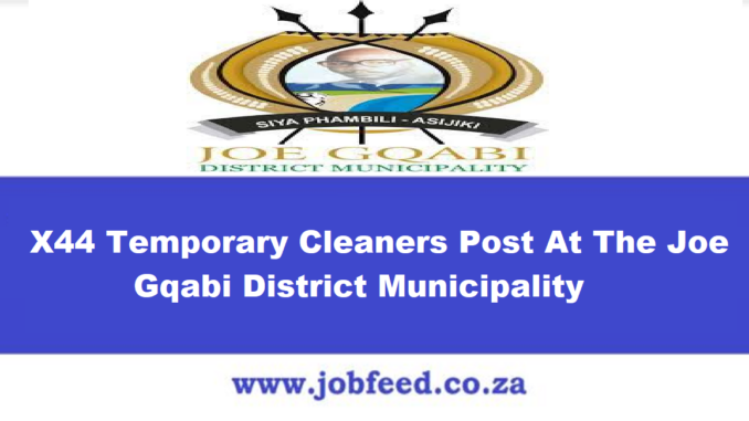Joe Gqabi District Municipality Vacancies