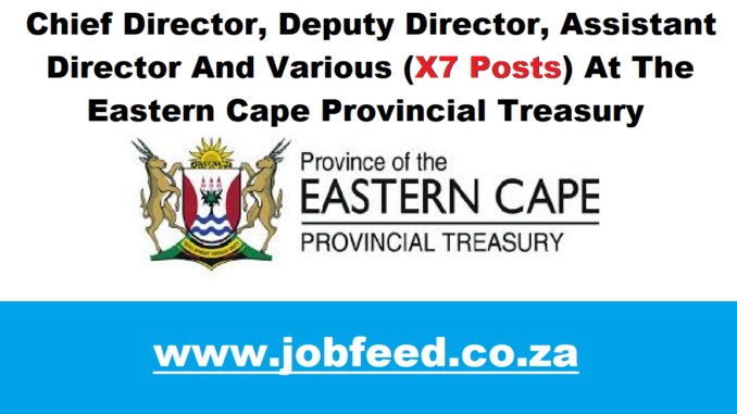 Eastern Cape Provincial Treasury Vacancies